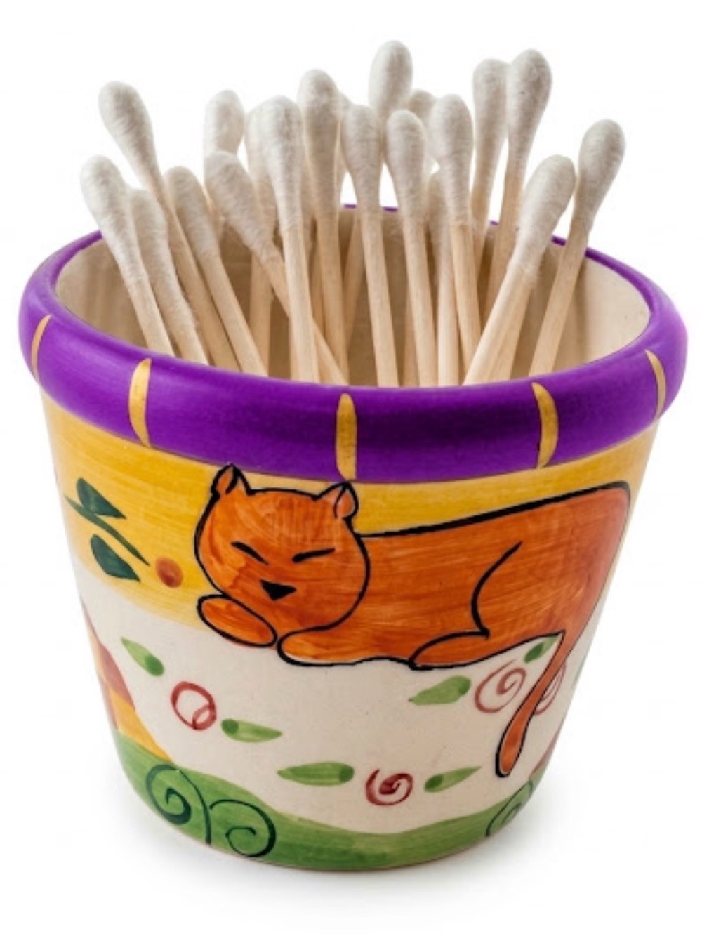 Vintage Cat Q-Tip Holder